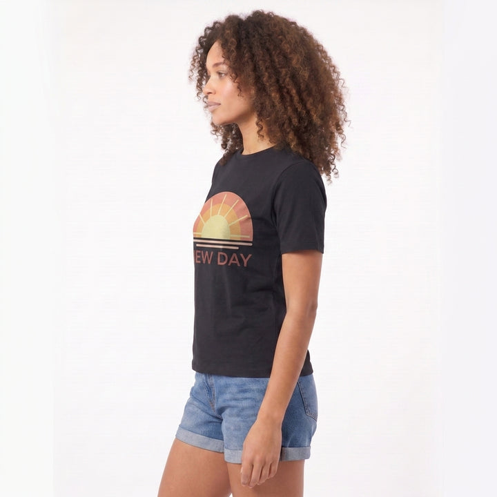 Fresh Start Vibes Black T-Shirt mockup 1