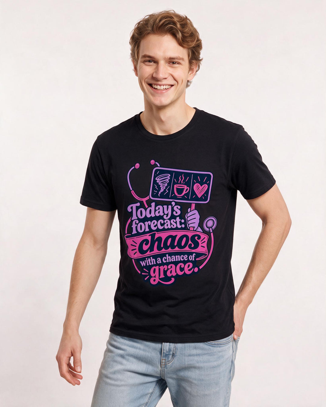 Nurse Black T-Shirt for Men – Nursing Life Graphic Tee product image 1