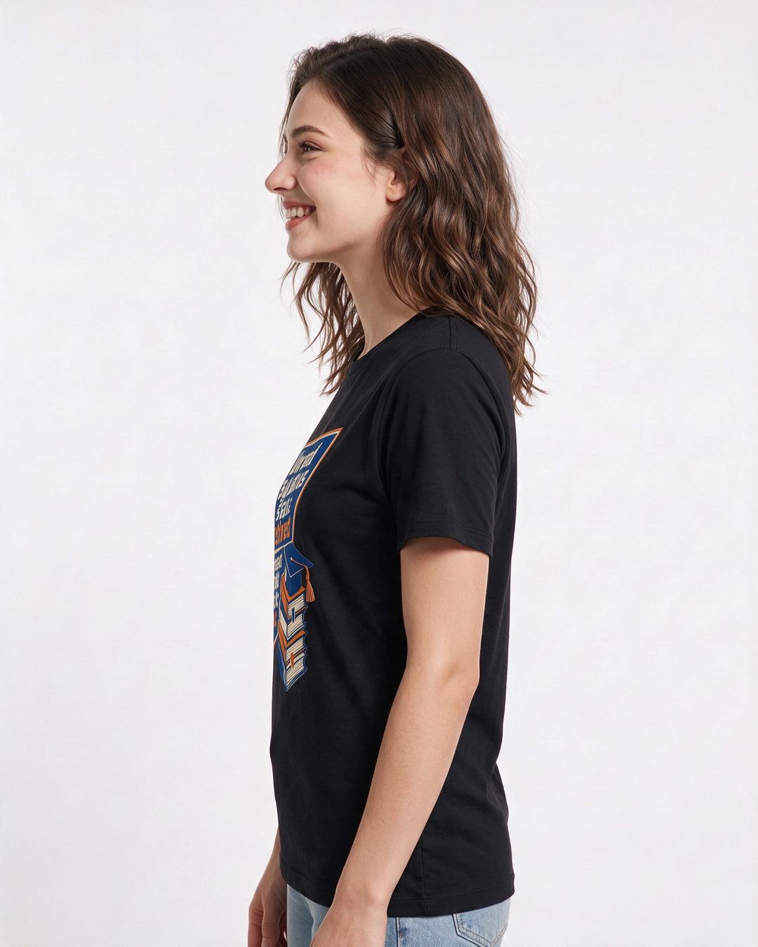 Graduation Gift Women's Black T-Shirt - Unread syllabus stack: product image 2