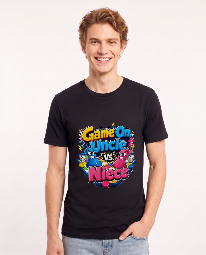 Game On, Uncle vs. Niece Men's Black T-Shirt product image 2