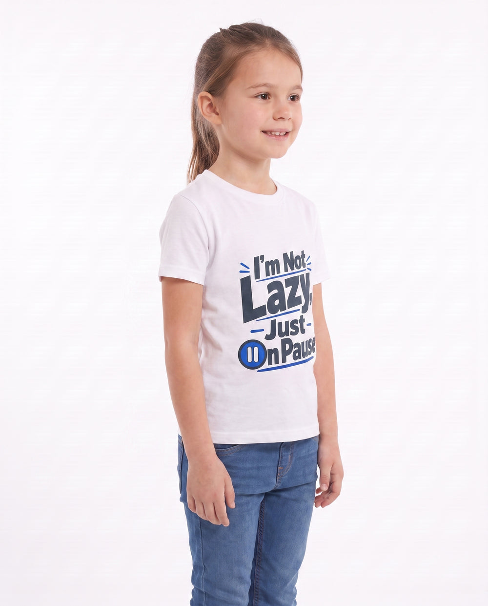 I’m Not Lazy, Just On Pause White T-Shirt mockup 2