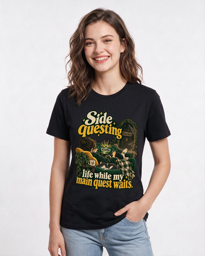 Gaming Black T-Shirt for Women – Game Night Graphic Tee product image 1