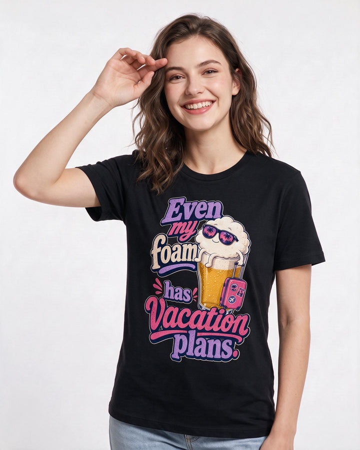 Beer Black T-Shirt for Women – Everyday Expression Graphic Tee product image 1