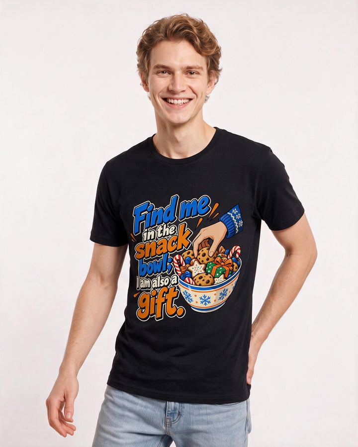 Christmas Black T-Shirt for Men – Holiday Theme Graphic Tee product image 1