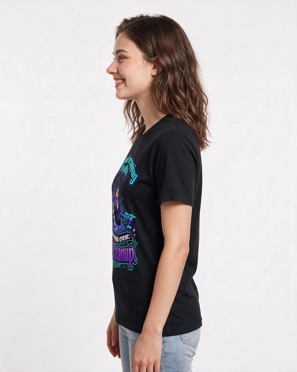Christmas Black T-Shirt for Women – Holiday Theme Graphic Tee product image 2