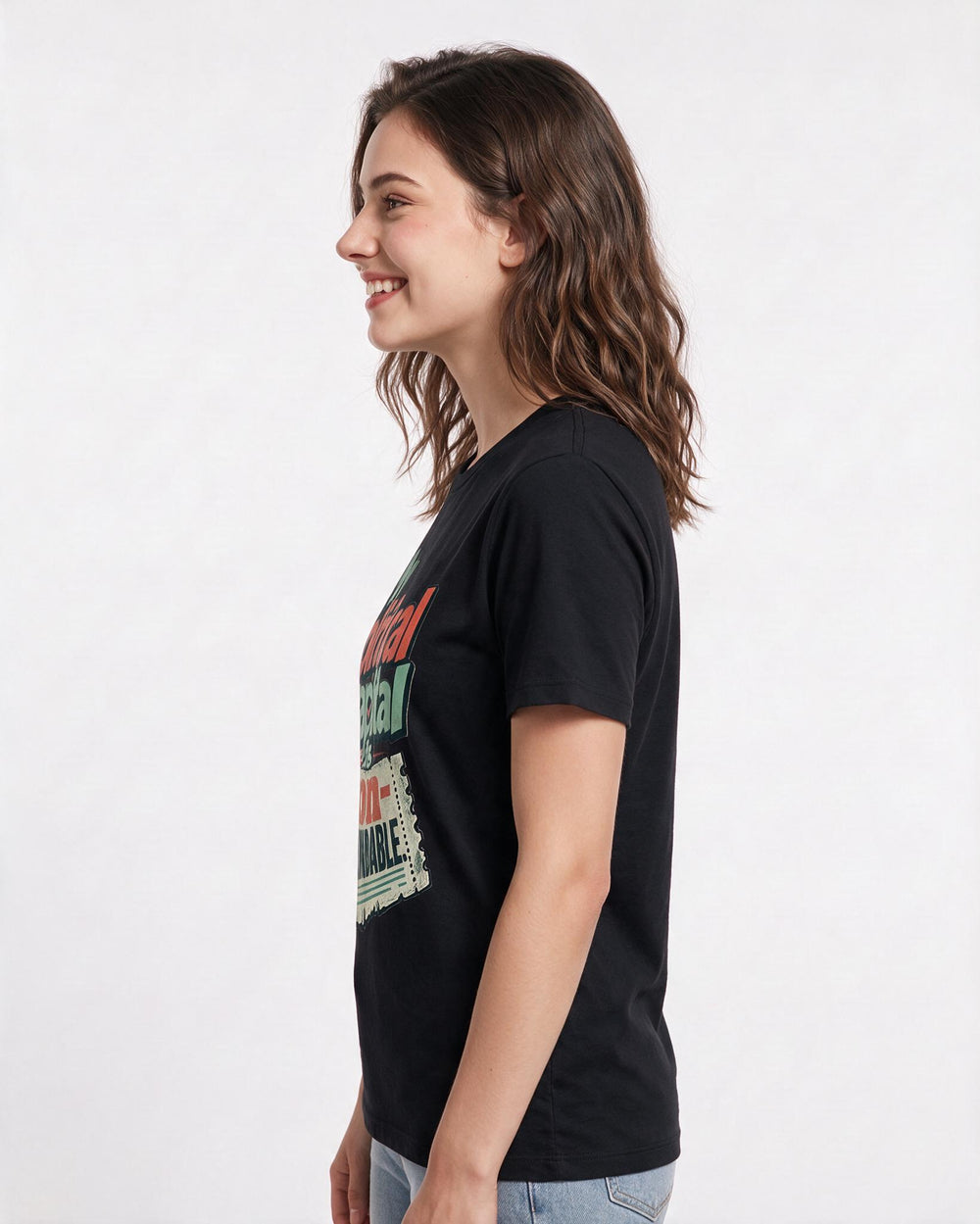 Political Statement Women's Black T-Shirt – My political capital is non-refundable. product image 2