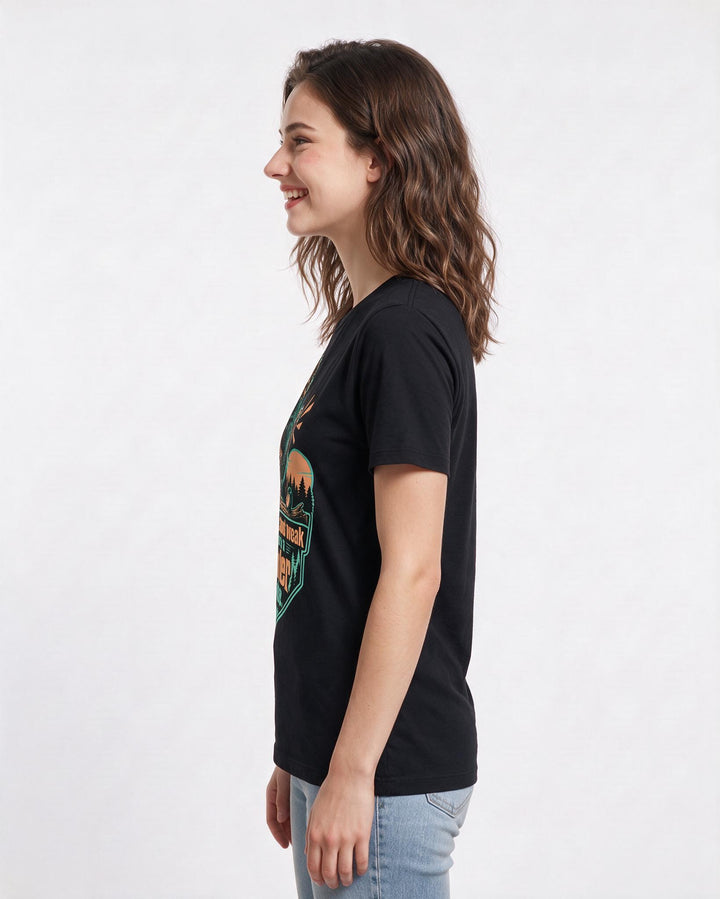 Hunting Black T-Shirt for Women – Everyday Expression Graphic Tee product image 2
