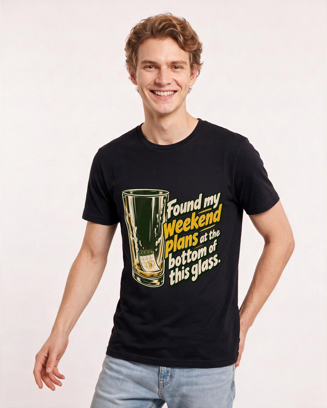Beer Black T-Shirt for Men – Everyday Expression Graphic Tee product image 1