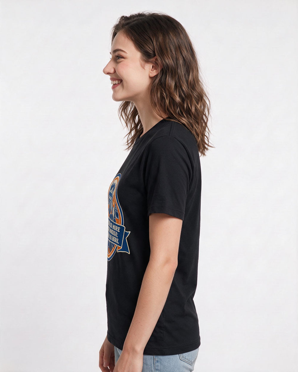 Patriotic Women's Black T-Shirt – Our cheers do more than make noise; product image 2