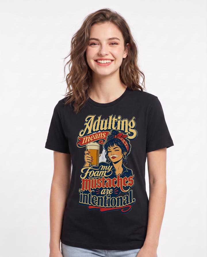 Beer Black T-Shirt for Women – Everyday Expression Graphic Tee product image 3