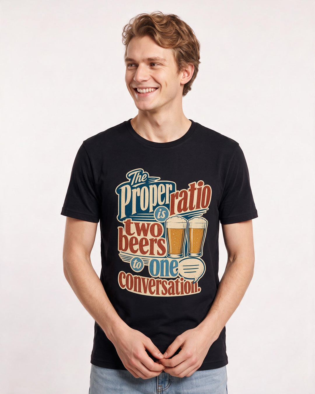 Beer Black T-Shirt for Men – Everyday Expression Graphic Tee product image 3