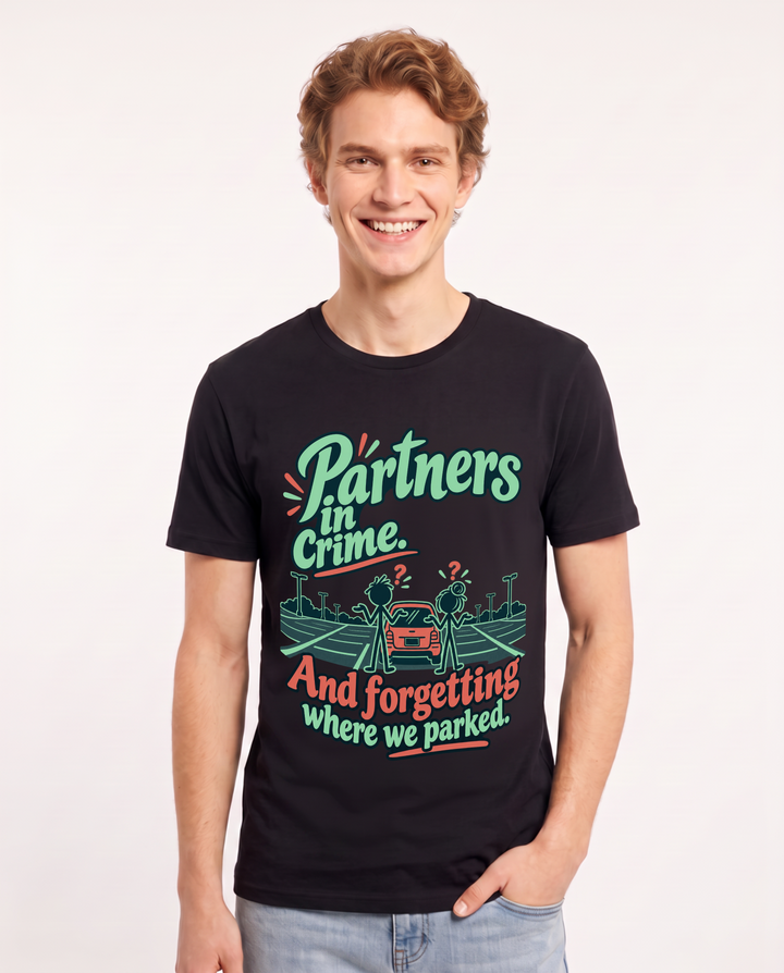 Couples Black T-Shirt for Men – Everyday Expression Graphic Tee product image 3