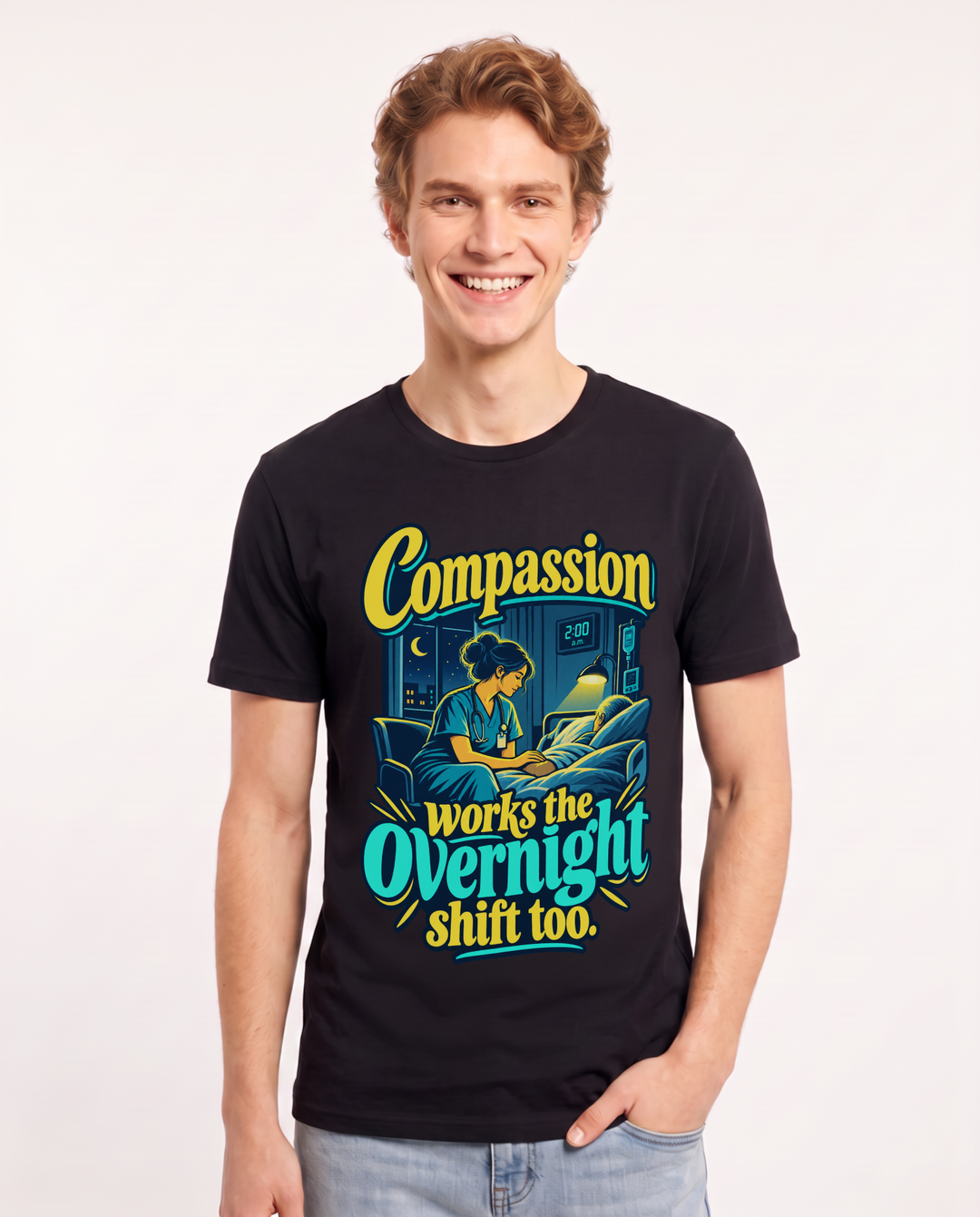 Nurse Black T-Shirt for Men – Nursing Life Graphic Tee product image 3