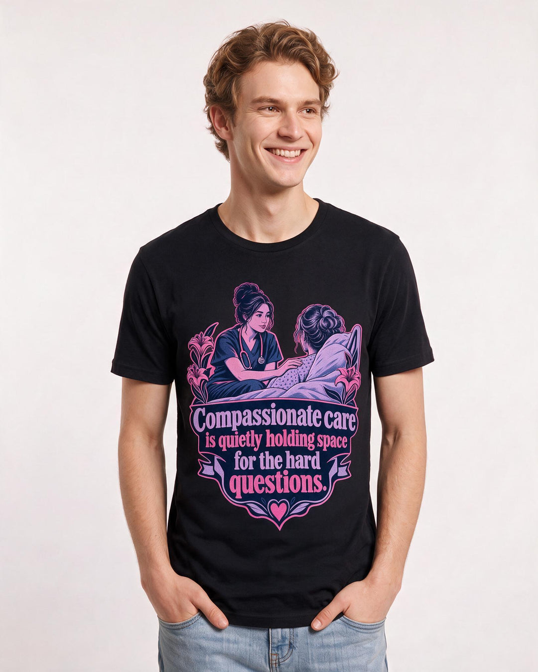 Nurse Black T-Shirt for Men – Nursing Life Graphic Tee product image 1