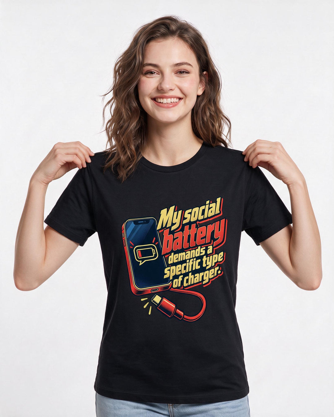 Neurodiversity Black T-Shirt for Women – Everyday Expression Graphic Tee product image 1