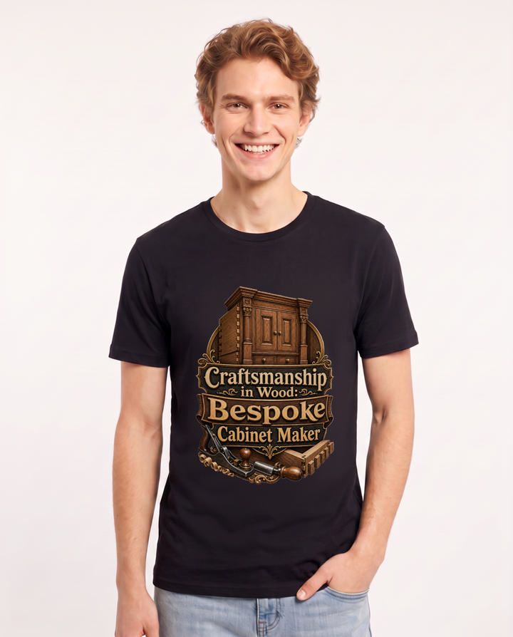 Craftsmanship in Wood: Bespoke Cabinet Maker Men's Black T-Shirt product image 2
