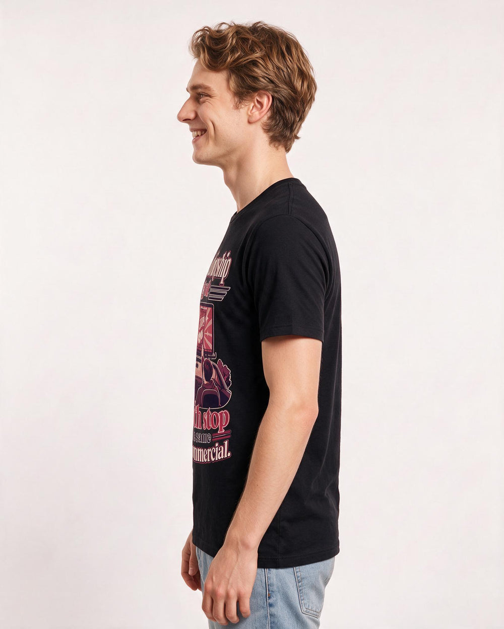 Couples Black T-Shirt for Men – Everyday Expression Graphic Tee product image 2