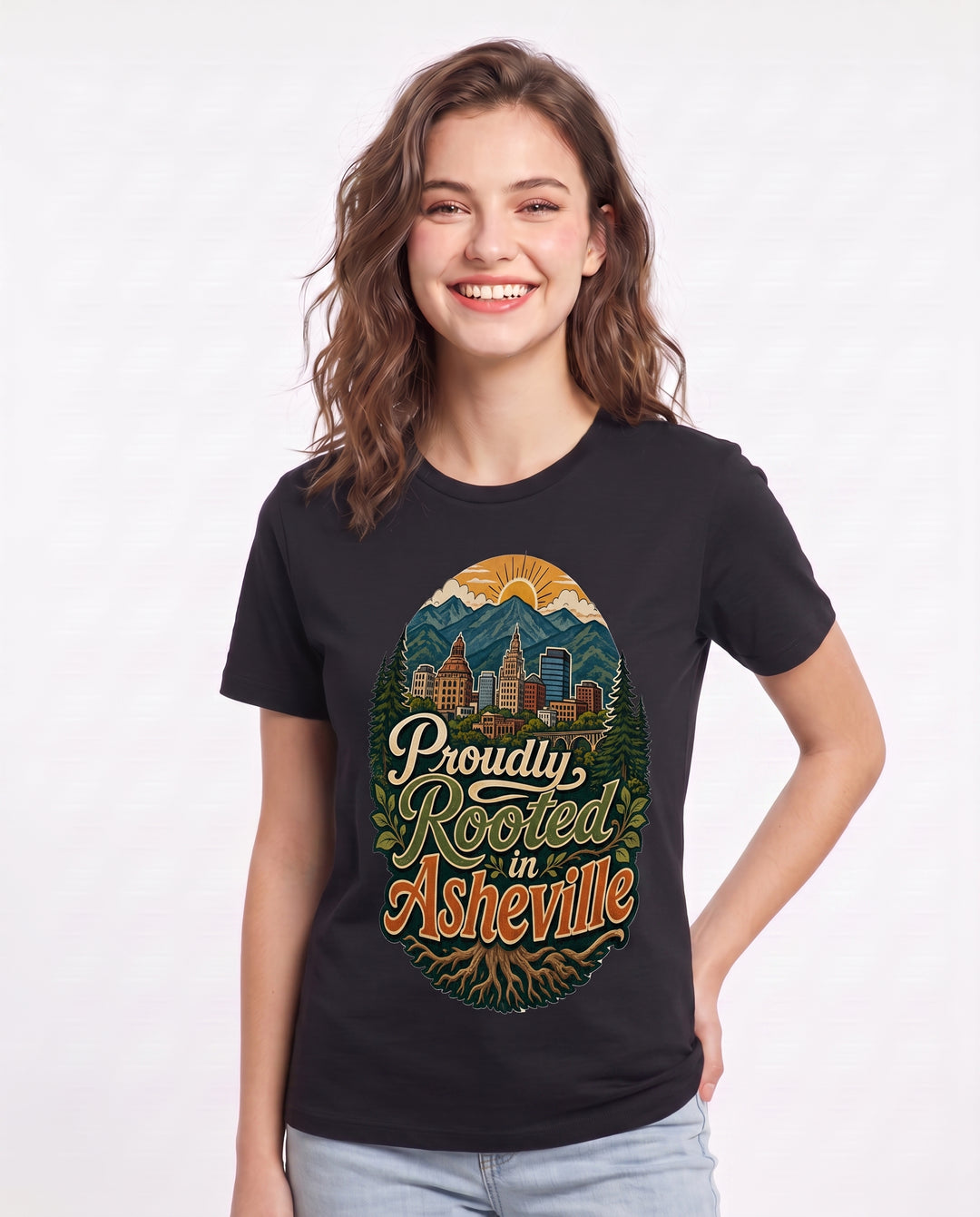 Proudly Rooted in Asheville Women's Black T-Shirt product image 3