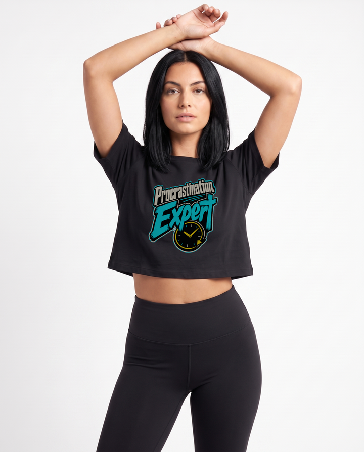 Procrastination Expert Crop Top mockup 1