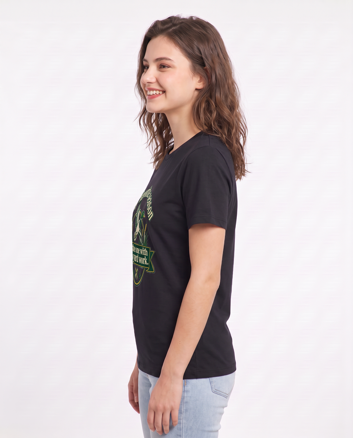 Hunting Women's Black T-Shirt - My favorite season is the one with no product image 2
