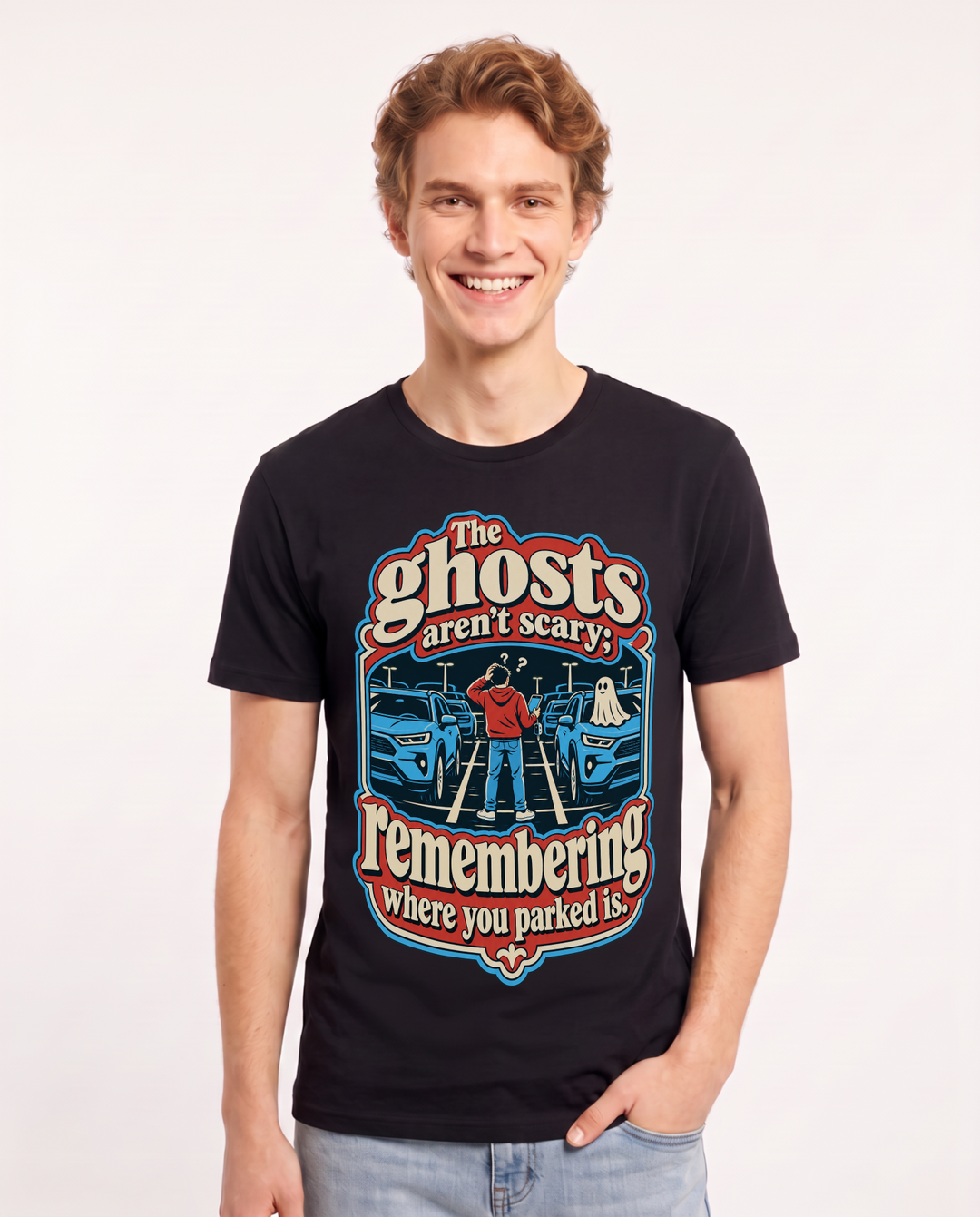 Halloween Black T-Shirt for Men – Halloween Theme Graphic Tee product image 3