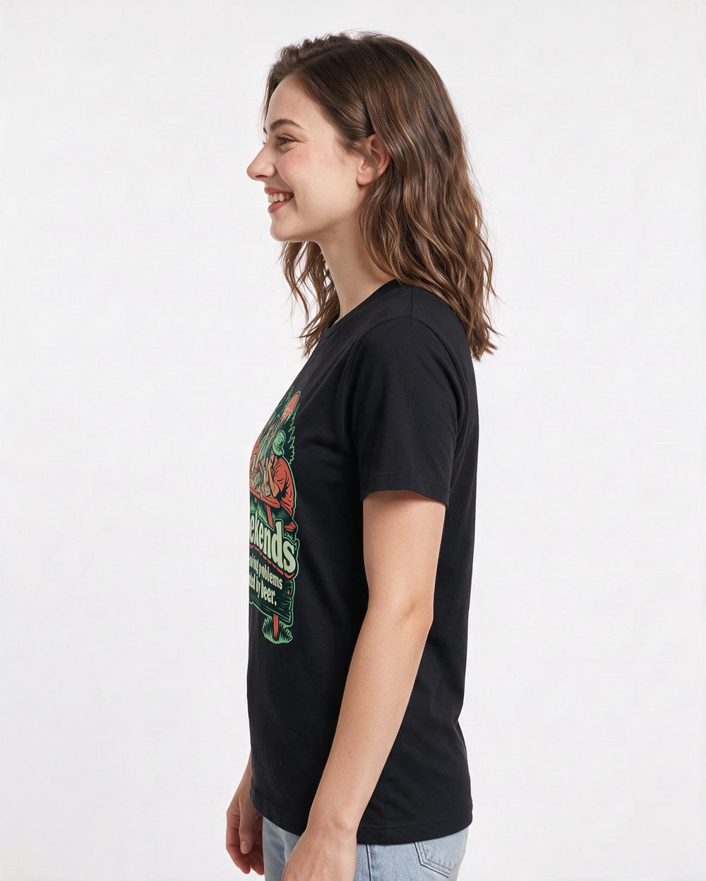 Beer Black T-Shirt for Women – Everyday Expression Graphic Tee product image 2