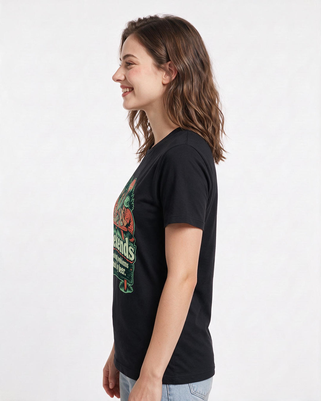 Beer Black T-Shirt for Women – Everyday Expression Graphic Tee product image 2
