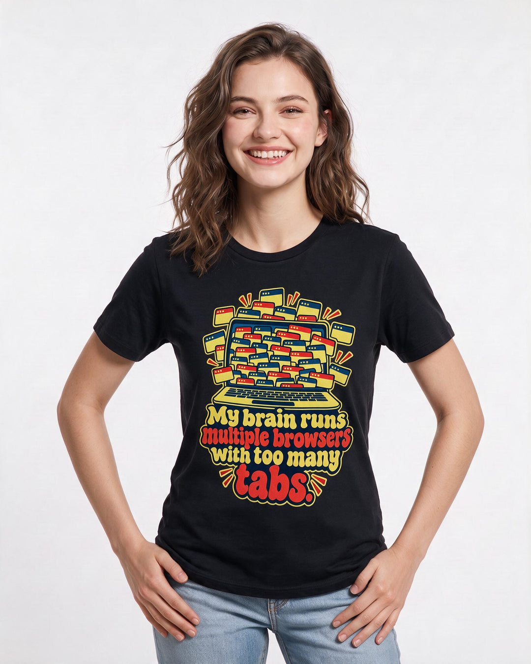 Neurodiversity Black T-Shirt for Women – Everyday Expression Graphic Tee product image 1