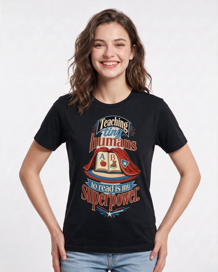 Teacher Black T-Shirt for Women – Everyday Expression Graphic Tee product image 1