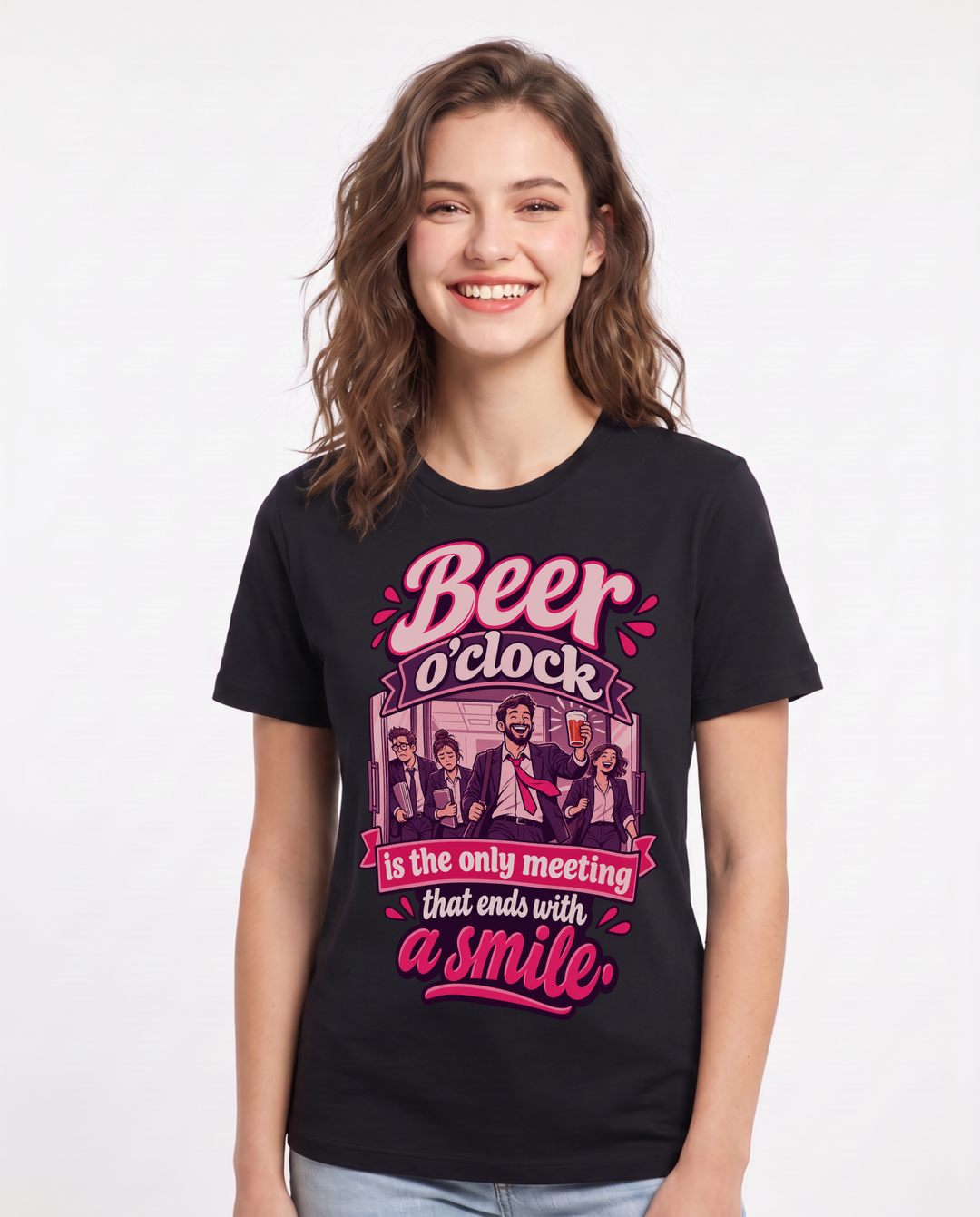 Beer Black T-Shirt for Women – Everyday Expression Graphic Tee product image 3