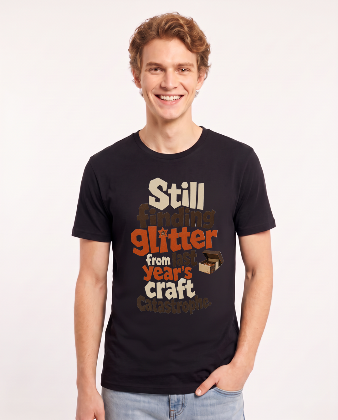Christmas Black T-Shirt for Men – Holiday Theme Graphic Tee product image 3
