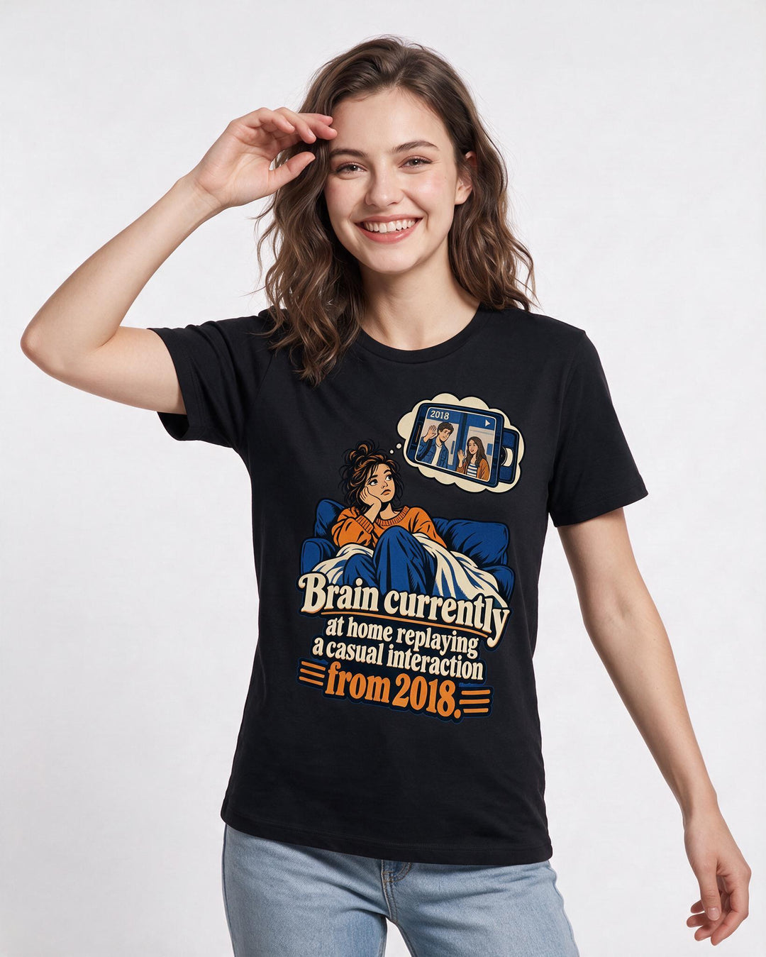 Meme Black T-Shirt for Women – Everyday Expression Graphic Tee product image 1