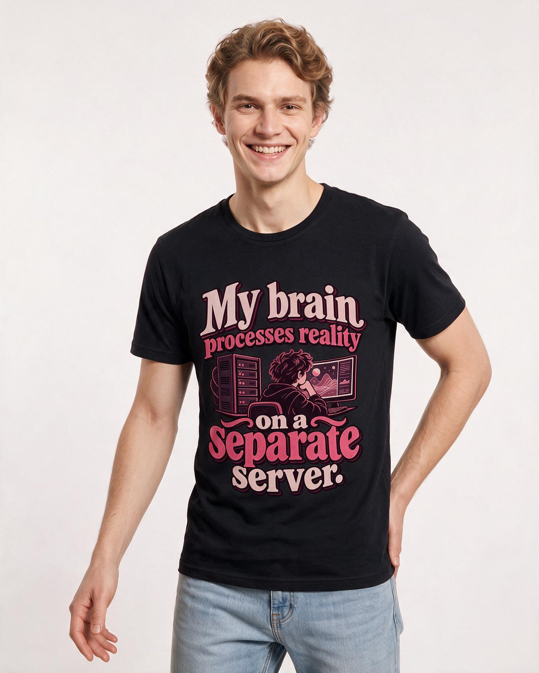 Neurodiversity Black T-Shirt for Men – Everyday Expression Graphic Tee product image 1