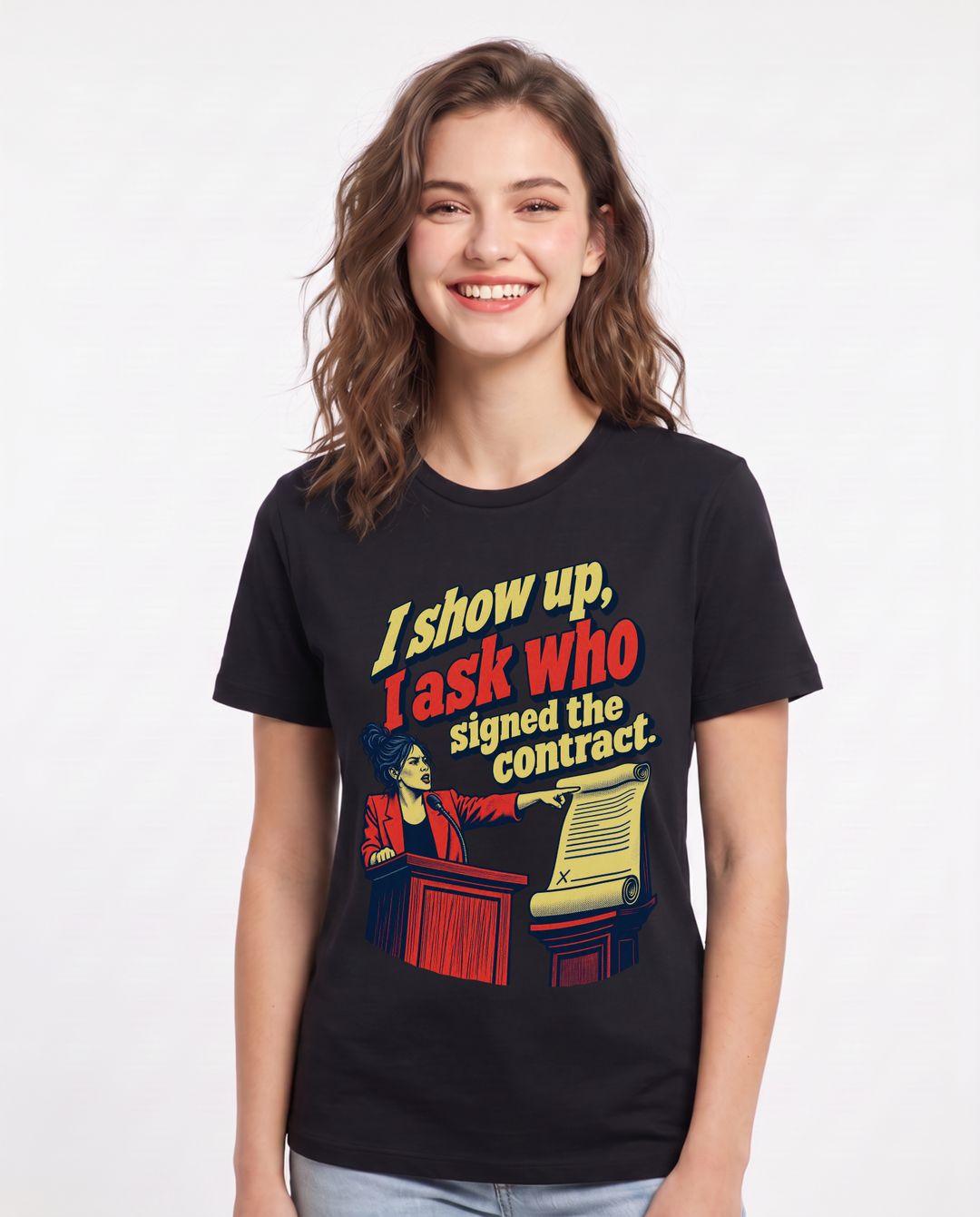 Political Statement Black T-Shirt for Women – Everyday Expression Graphic Tee product image 3