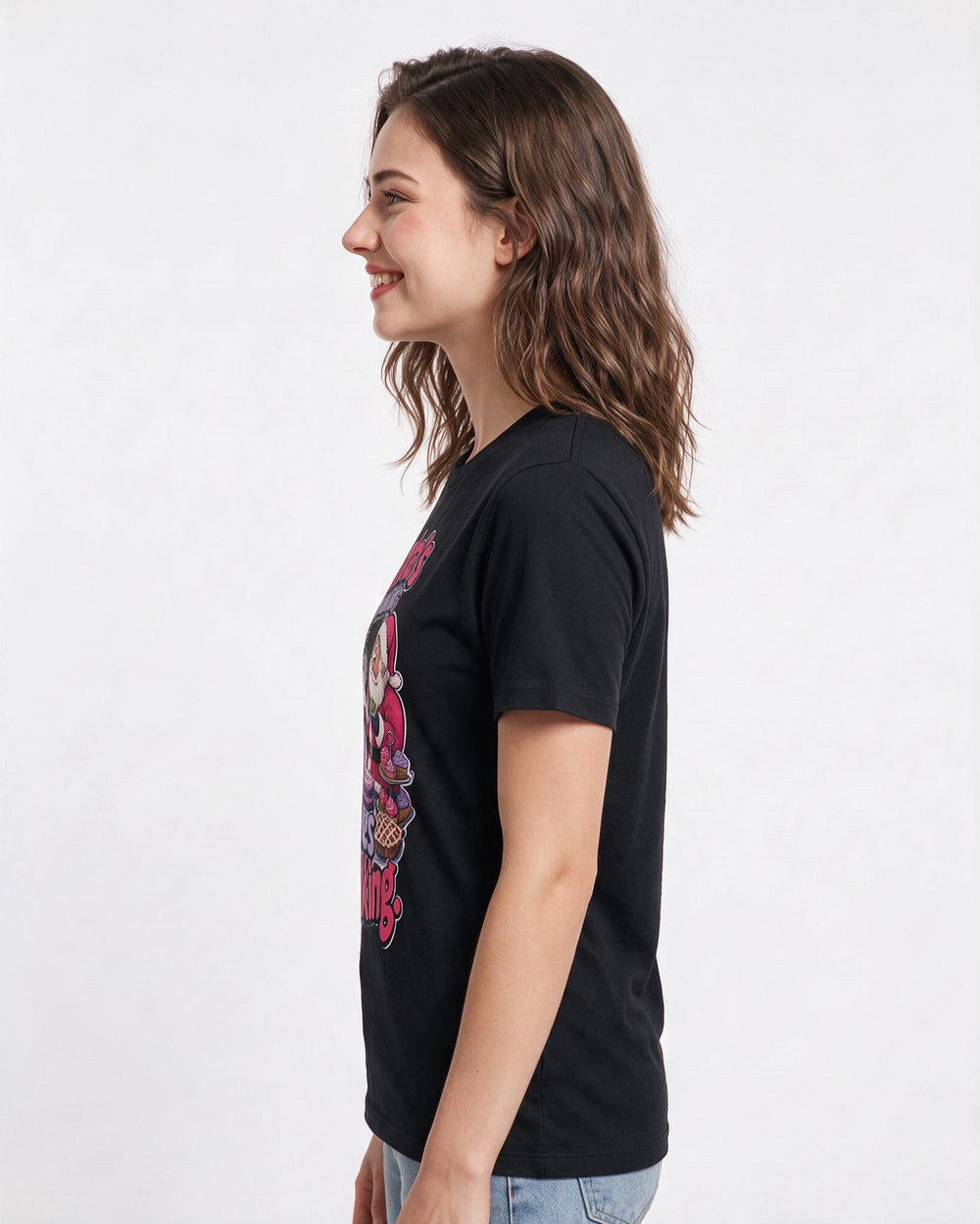 Christmas Black T-Shirt for Women – Holiday Theme Graphic Tee product image 2