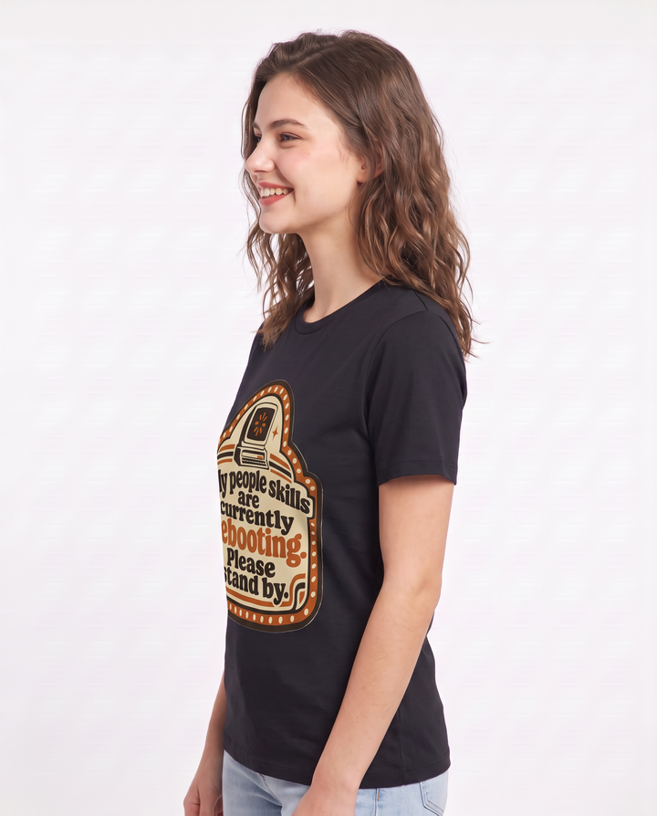 Graphic Women's Black T-Shirt - My people skills are currently product image 2
