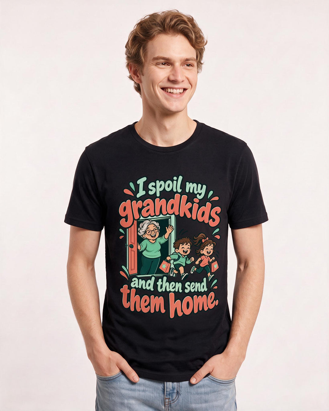 Grandparent Black T-Shirt for Men – Everyday Expression Graphic Tee product image 1