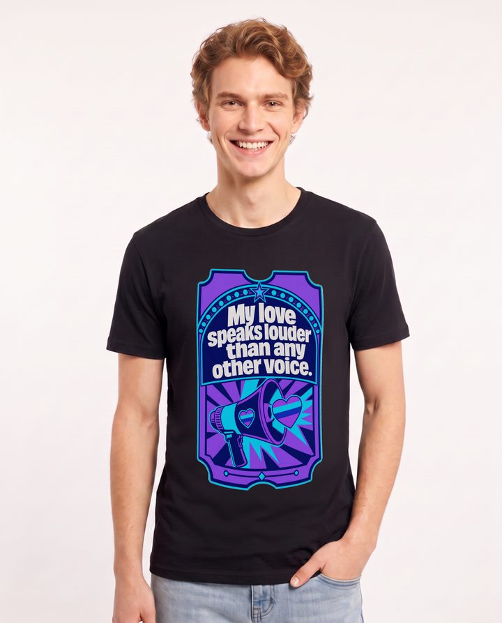 Graphic Men's Black T-Shirt - My love speaks louder than any other product image 1
