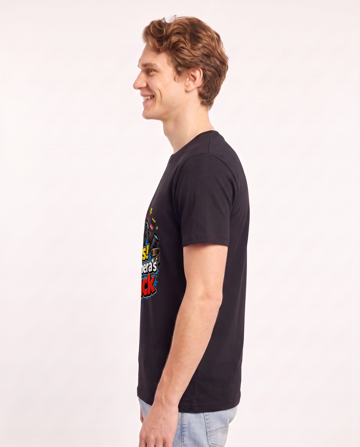 Oops! My Camera's Stuck Men's Black T-Shirt product image 3