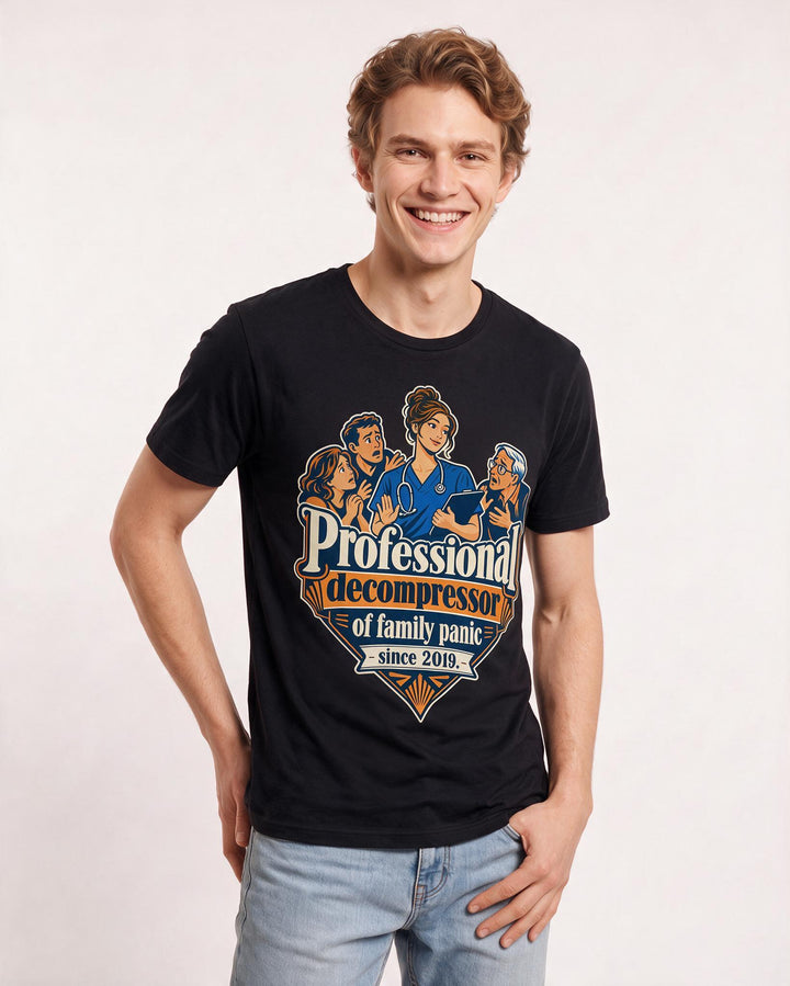 Nurse Black T-Shirt for Men – Nursing Life Graphic Tee product image 1