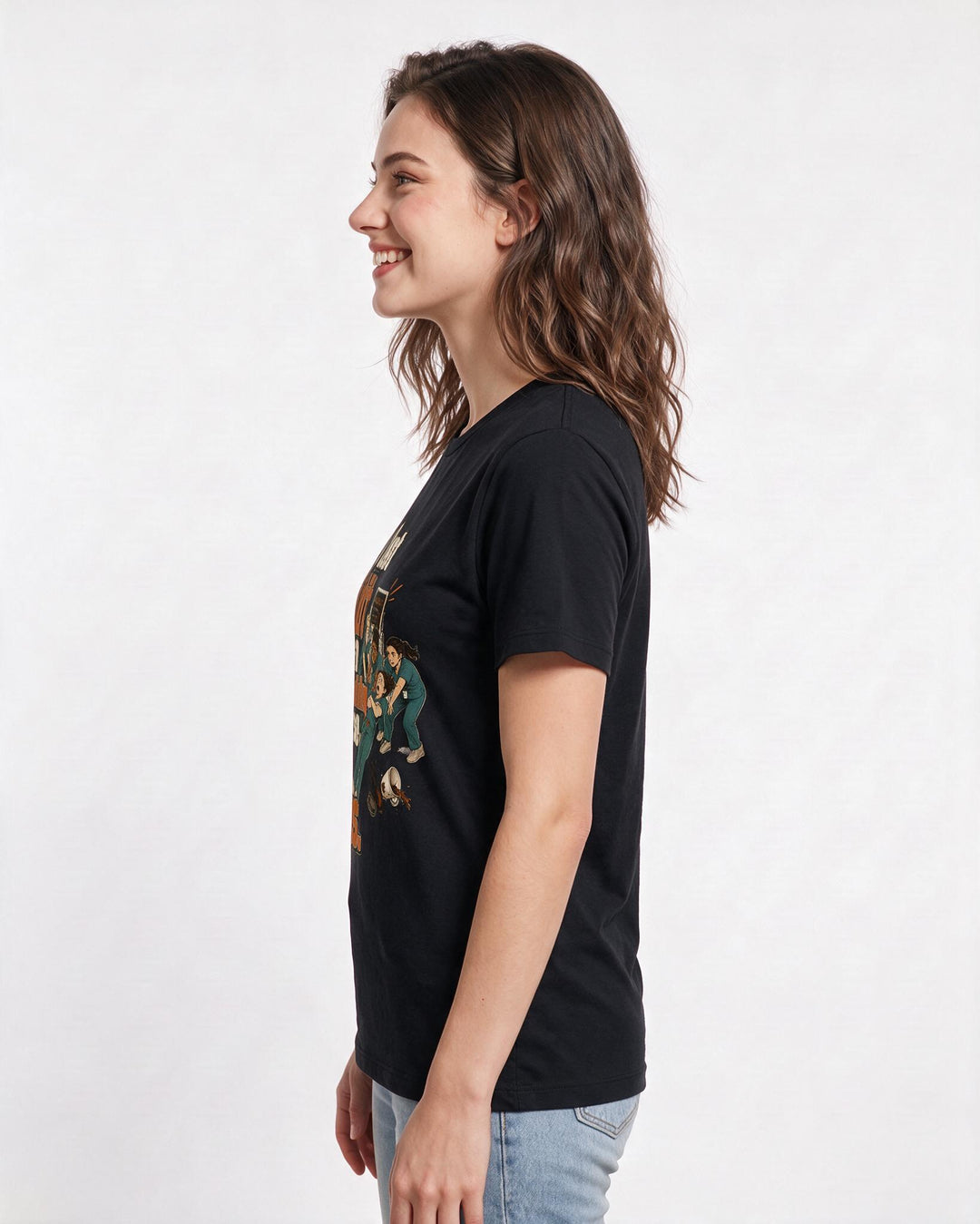 Funny Nurse Women's Black T-Shirt – My last shift was a team-building exercise in chaos. product image 2