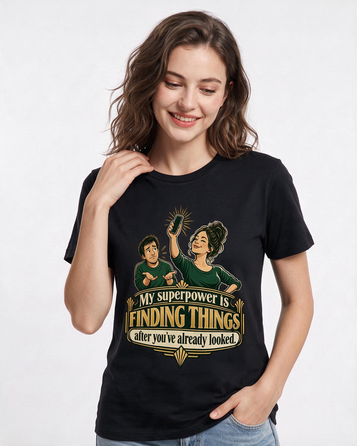 Grandparent Black T-Shirt for Women – Everyday Expression Graphic Tee product image 1