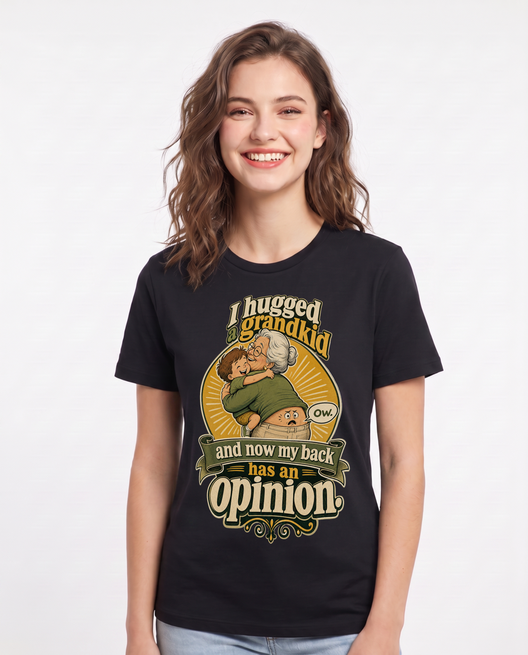 Grandparent Black T-Shirt for Women – Everyday Expression Graphic Tee product image 3