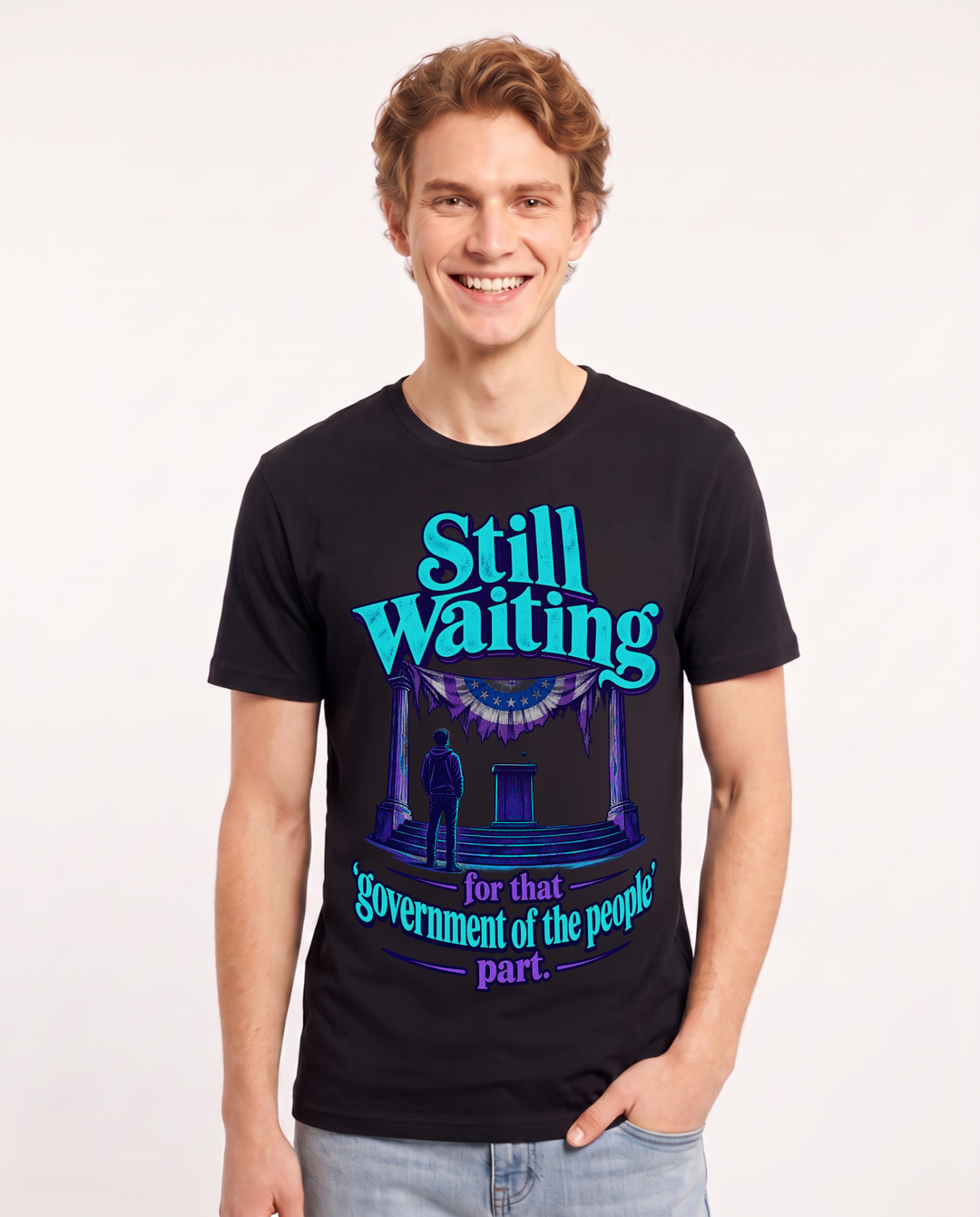 Political Statement Black T-Shirt for Men – Everyday Expression Graphic Tee product image 3