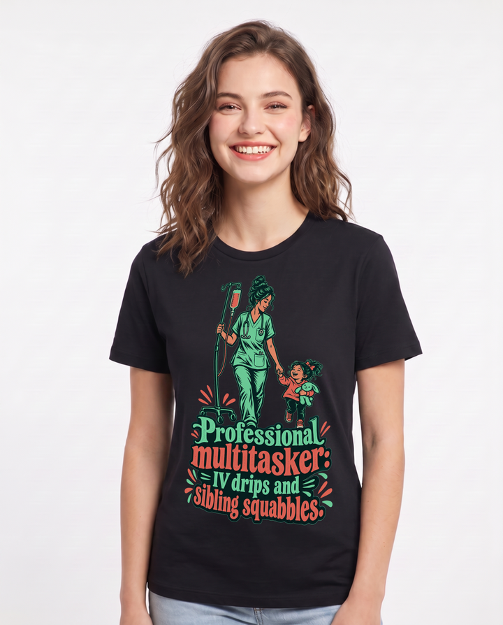 Nurse Black T-Shirt for Women – Nursing Life Graphic Tee product image 3