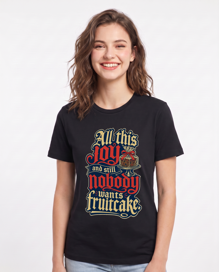 Christmas Black T-Shirt for Women – Holiday Theme Graphic Tee product image 1