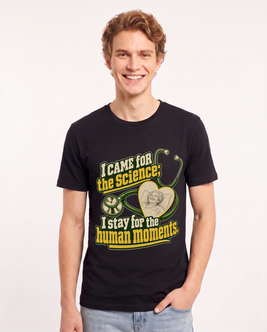Nurse Black T-Shirt for Men – Nursing Life Graphic Tee product image 3