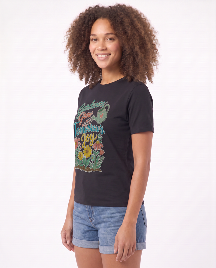 Gardeners Grow Tomorrow’s Joy Black T-Shirt mockup 2