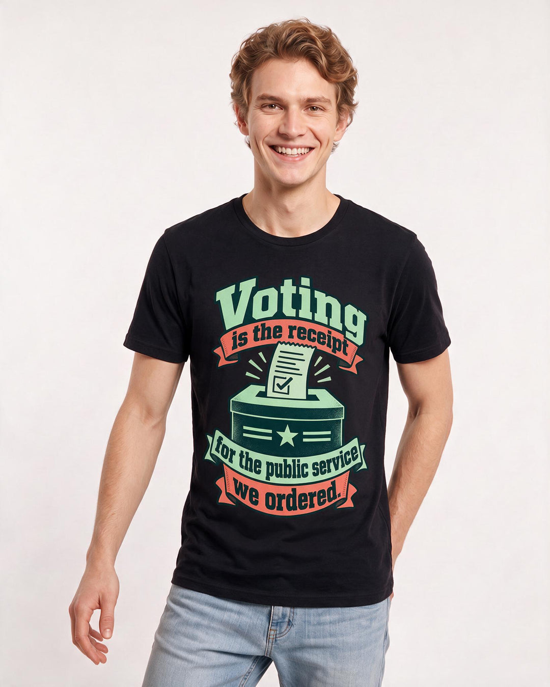 Political Statement Black T-Shirt for Men – Everyday Expression Graphic Tee product image 1