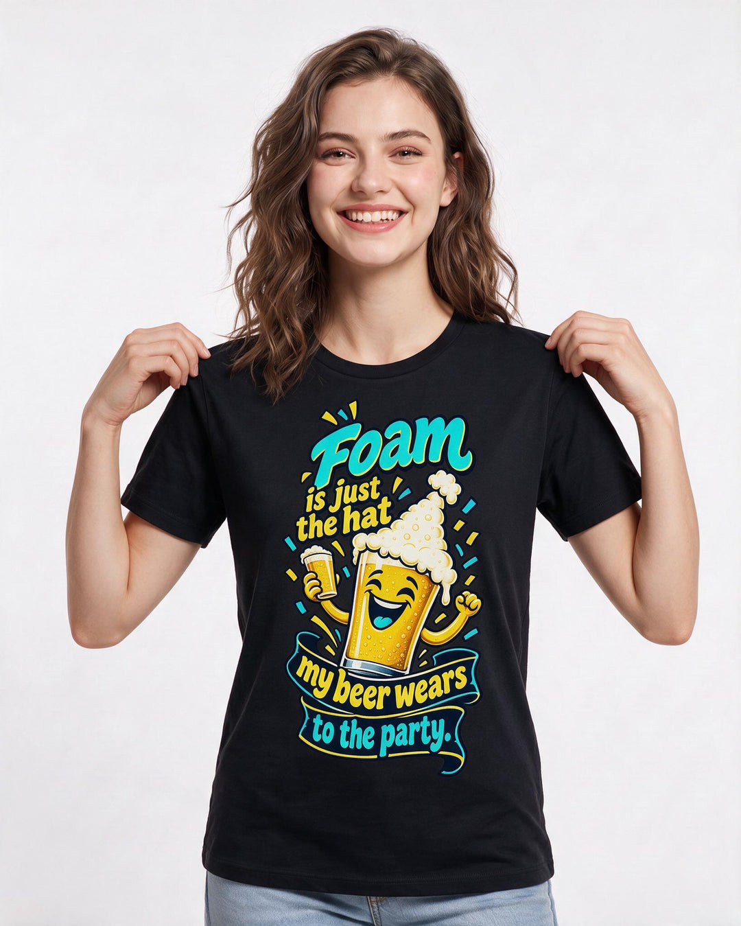 Beer Black T-Shirt for Women – Everyday Expression Graphic Tee product image 1
